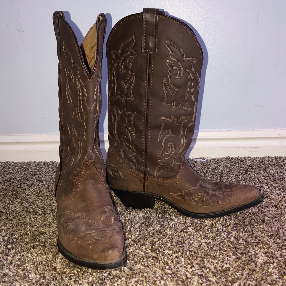 Laredo Distressed Leather Cowboy Boots